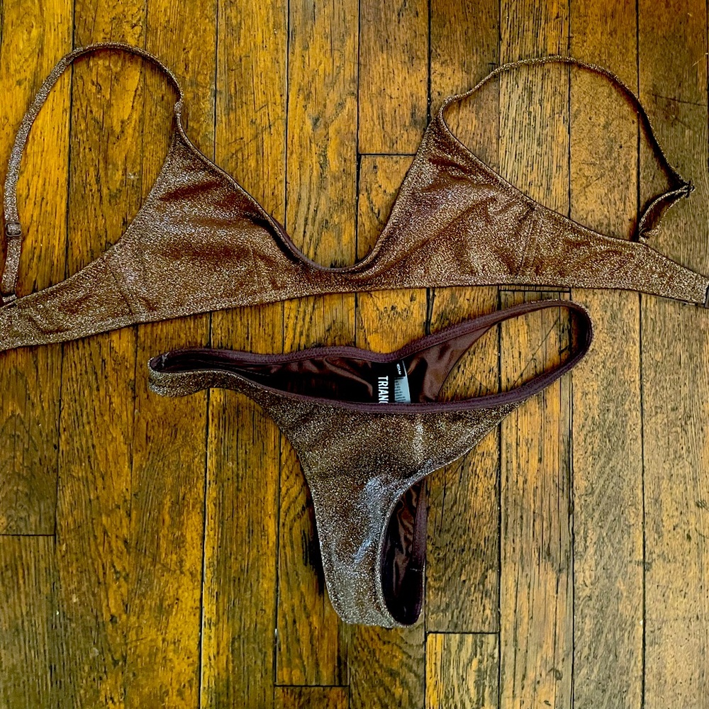 Triangl swimsuit top s++ bottoms M, worn once but doesn’t work for my body